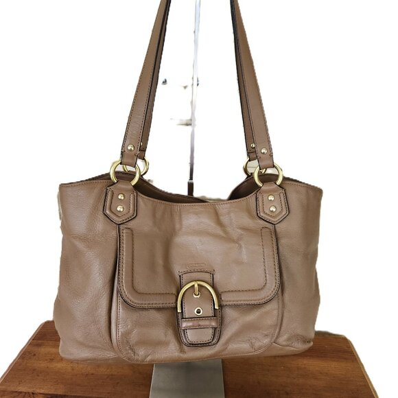 Euc Coach Campbell Belle Tan Leather Carryall Shoulder Bag - Picture 3 of 12